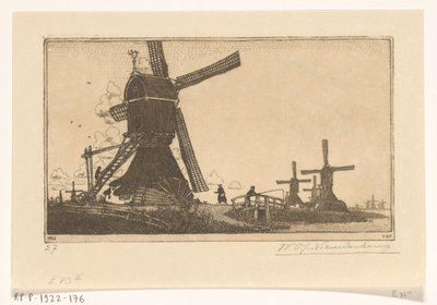 Moinhos de água na Vlist entre Haastrecht e Schoonhoven
Moinhos de água perto de Gouda (título original) de Wijnand Otto Jan Nieuwenkamp (signed by artist)