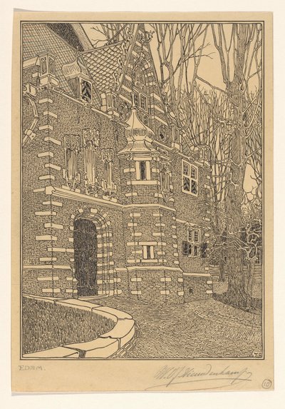 Portal Sul do Grote ou Sint-Nicolaaskerk em Edam de Wijnand Otto Jan Nieuwenkamp (signed by artist)
