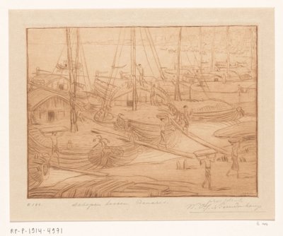Navios atracados nas margens do Ganges em Benares
Descarga de navios (título original) de Wijnand Otto Jan Nieuwenkamp