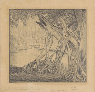 Floresta tropical com banhistas de Wijnand Otto Jan Nieuwenkamp