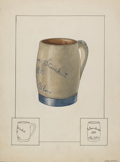 Caneca de cerveja de barro, c. 1938. de Wilbur M Rice