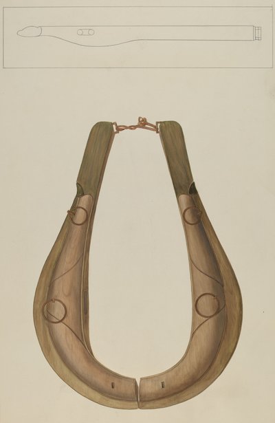 Horse Collar and Hame, c. 1938. de Wilbur M Rice