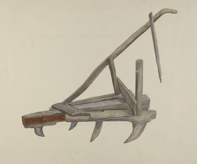 Wooden Harrow ou Cultivator, c. 1937. de Wilbur M Rice