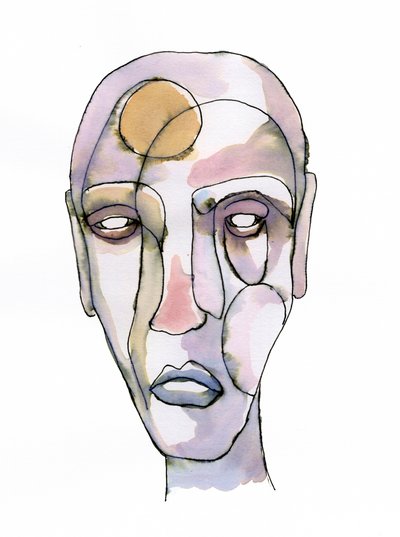 Rosto Contemplativo Abstrato de Wildemar Doomgriever