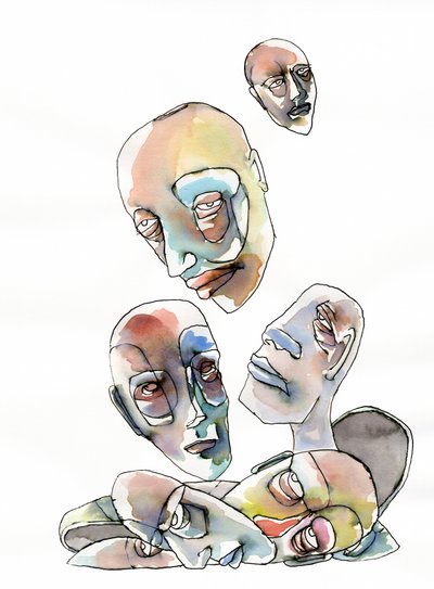 Cabeças humanas abstratas de Wildemar Doomgriever