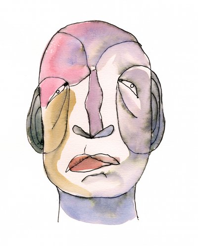 Rosto pensativo abstrato de Wildemar Doomgriever