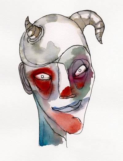 Retrato Fantasioso com Chifres de Wildemar Doomgriever