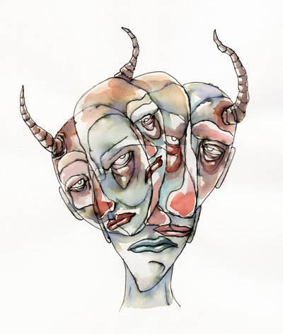 Vários rostos surreais de Wildemar Doomgriever