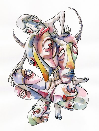 Rostos entrelaçados e surrealistas de Wildemar Doomgriever