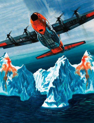 Um Lockheed Hercules a patrulhar icebergues para a Guarda Costeira de Wilf (20th century) Hardy