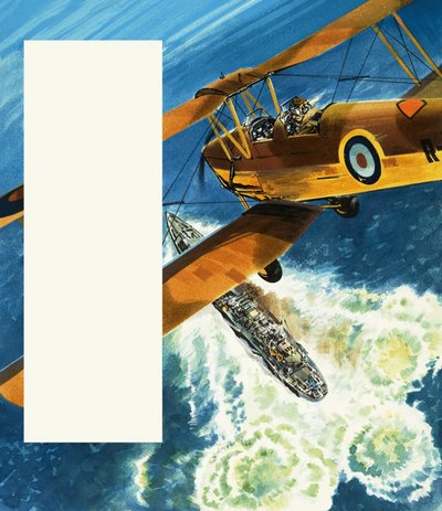 Um Tiger Moth a patrulhar a costa britânica durante a Segunda Guerra Mundial de Wilf (20th century) Hardy