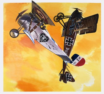 Combatente francês, de "Into the Blue" (guache sobre papel) de Wilf (20th century) Hardy