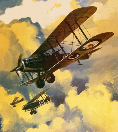 Homens do Royal Flying Corps em ação para combater a ameaça da flotilha flutuante alemã de Wilf (20th century) Hardy