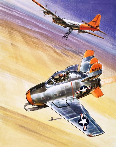 Mini Jet-Fighter, ilustração de "Into the Blue de Wilf (20th century) Hardy