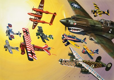 Montagem de aviões com marcas coloridas de Wilf (20th century) Hardy
