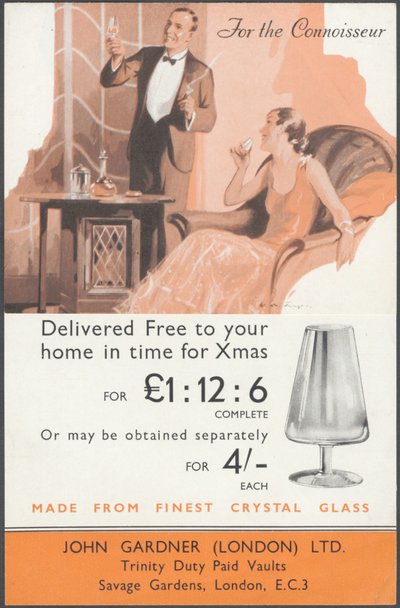John Gardner Cystal Glassware, 1920s de Wilfred Fryer