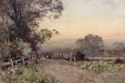 Quando a noite está calma (litografia a cores) de Wilfrid Williams Ball