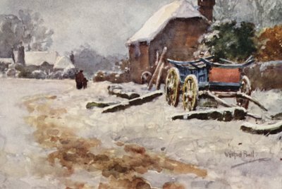 Cena de inverno (litografia a cores) de Wilfrid Williams Ball