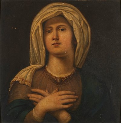 Retrato de uma Sybil (óleo no painel) de Wilhelm (attr.to) Schadow