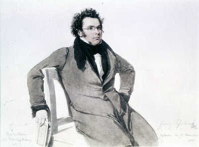 Franz Schubert (1797 - 1828), aguarela por August Reider de Wilhelm August Rieder