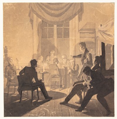 Uma empresa de tabaco. A festa de domingo de Justitsråd Jürgensen de Wilhelm Bendz