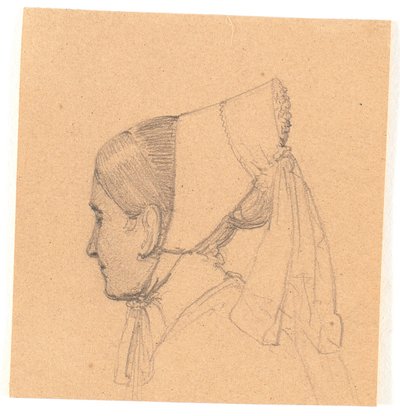 Cabeça de uma jovem. Perfil à esquerda de Wilhelm Bendz