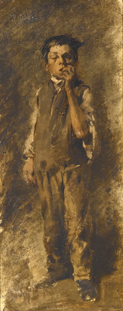 Junge, der an seinen Nägeln kaut de Wilhelm Busch