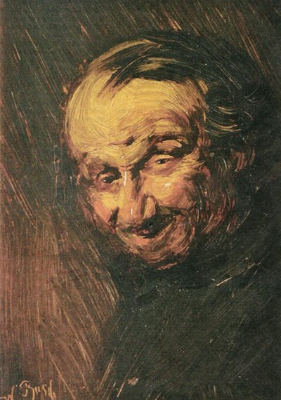 Alemão: The bone man, cabeça de um homem velho de Wilhelm Busch