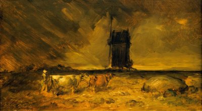 Paisagem de grande tempestade com moinho de vento de Wilhelm Busch