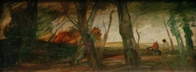 Paisagem de outono atrasada com duas figuras de Wilhelm Busch