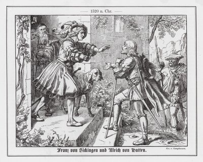 Franz von Sickingen cumprimentando Ulrich von Hutten de Wilhelm Camphausen