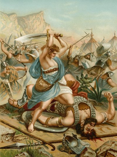 David mata Golias (cor litho) de Wilhelm Ebbinghaus