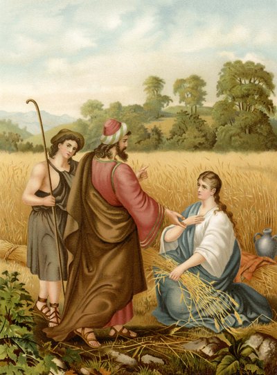 Rute no Campo de Boaz (lito colorido) de Wilhelm Ebbinghaus