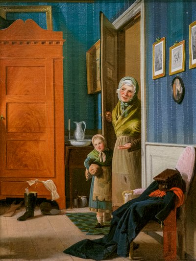 A visita da mendiga e do seu filho (óleo sobre tela) de Wilhelm Ferdinand Bendz