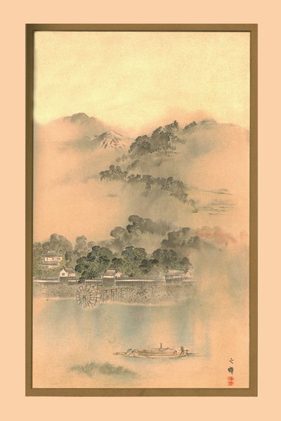 Uma manhã de primavera no rio Yodo, c1870, 1886 de Wilhelm Greve