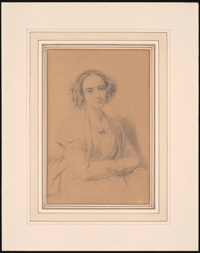 Retrato do compositor Fanny Hensel née Mendelssohn 1805-1847, 1847. de Wilhelm Hensel