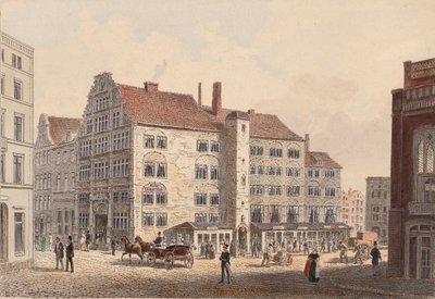 Hamburgo 1845 kaiserhof vista lateral do hotel de WIlhelm Heuer