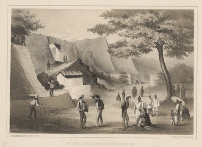 Antigo Castelo do Cus-Ko, Lew Chew, 1855 de Wilhelm Joseph Heine