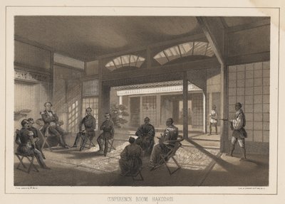 Sala de conferência, Hakodadi, 1855 de Wilhelm Joseph Heine