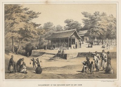 Acampamento do Partido Explorador em Lew Chew, 1855 de Wilhelm Joseph Heine