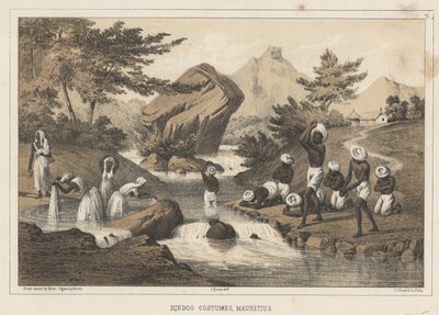 Trajes de Hindoo, Maurício, 1855 de Wilhelm Joseph Heine
