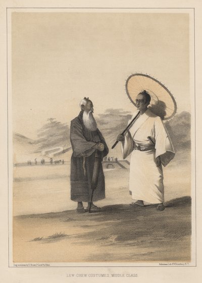 Trajes de Lew Chew, Classe Média, 1855 de Wilhelm Joseph Heine