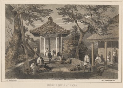 Templo dos navegantes em Simoda, 1855 de Wilhelm Joseph Heine