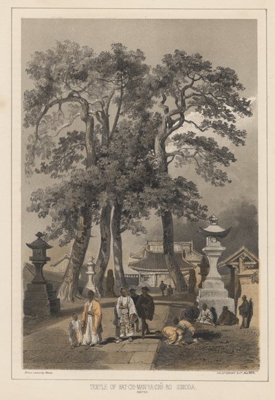 Templo do Chapéu-Chi-Homem-Ya-Chu-Ro, Simoda (Sintoo), 1855 de Wilhelm Joseph Heine