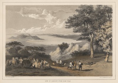 Vista de Hakodadi do pico da neve, 1855 de Wilhelm Joseph Heine