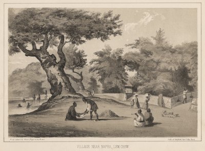 Vila perto de Napha, Lew Chew, 1855 de Wilhelm Joseph Heine