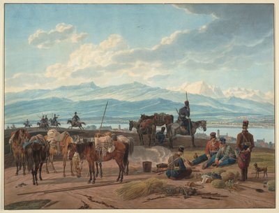 Parada dos cossacos russos, 1804 de Wilhelm Kobell Ritter von