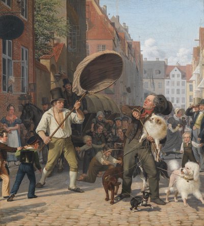 Uma cena de rua nos dias de cão de Wilhelm Marstrand