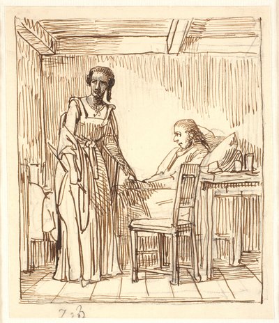 Última visita de Arendse a Ewald em sua cama de hospital de Wilhelm Marstrand