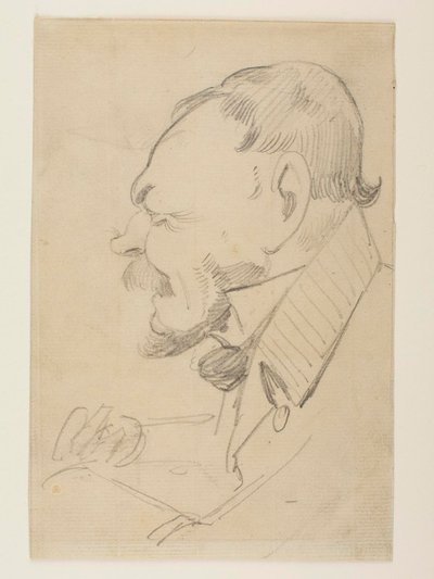 Caricatura de Gottlieb Bindesbøll de Wilhelm Marstrand